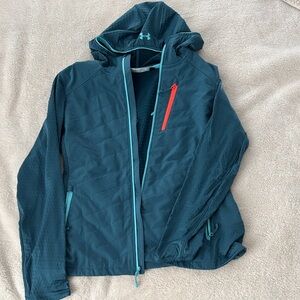 Under Armour Dark Teal Jacket with Red Zipper